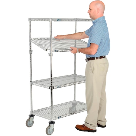 Nexel E-Z Adjust Wire Shelf Truck, 1200 lb. Capacity, 36inL x 18inW x 60inH 580550A